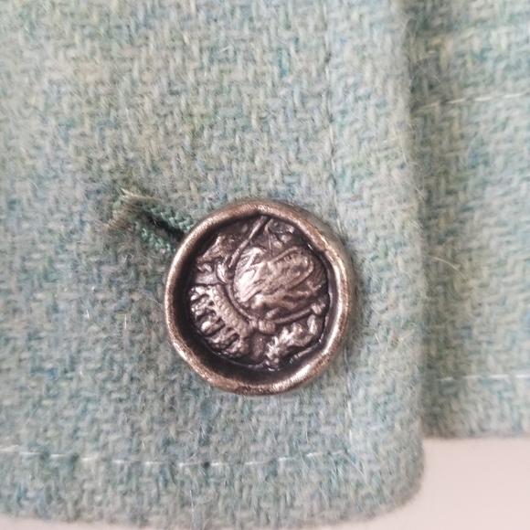 Moriarty's Gap Of Dunloe Ireland Seafoam Wool Cashmere Herringbone Jacket XL - Picture 3 of 8